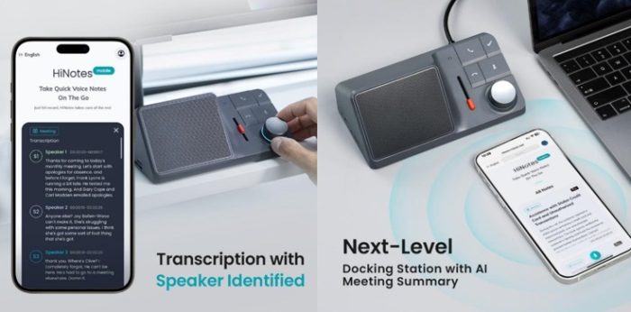 HiDock H1 A ChatGPT Powered Audio Dock With AI Summary.