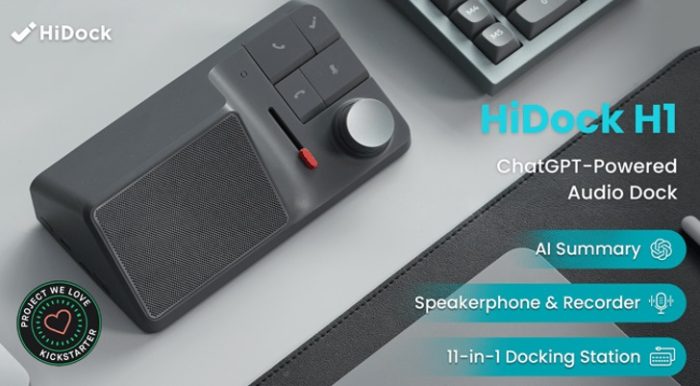 HiDock H1 A ChatGPT Powered Audio Dock With AI Summary.